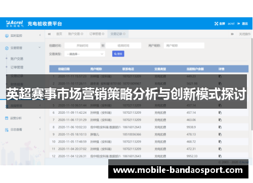 英超赛事市场营销策略分析与创新模式探讨